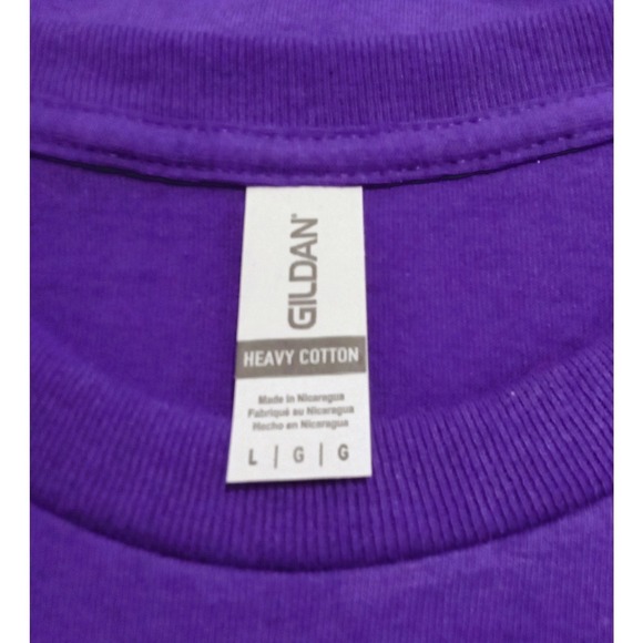 Gildan Heavy Cotton Purple Teacher Life Graphic T-Shirt Women Large Short Sleeve - Picture 7 of 7